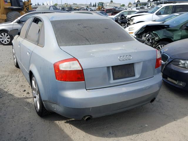 WAUJC68E23A124054 - 2003 AUDI A4 1.8T BLUE photo 3