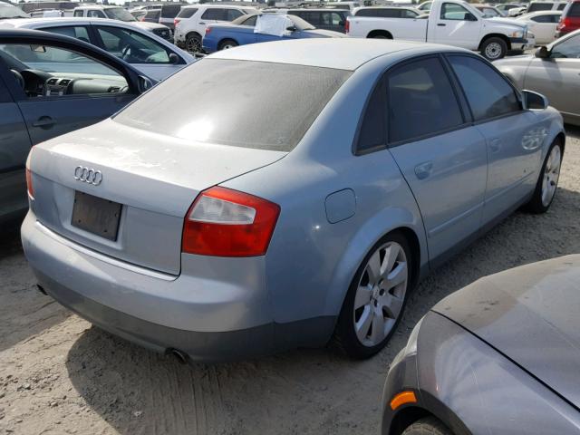 WAUJC68E23A124054 - 2003 AUDI A4 1.8T BLUE photo 4