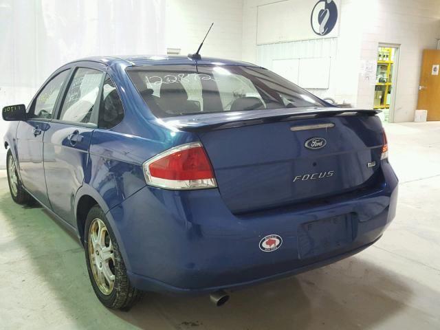 1FAHP36N29W194954 - 2009 FORD FOCUS SES BLUE photo 3