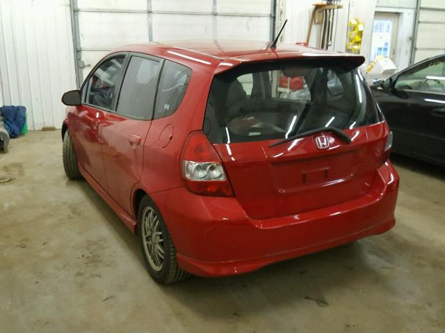 JHMGD38617S008277 - 2007 HONDA FIT S RED photo 3