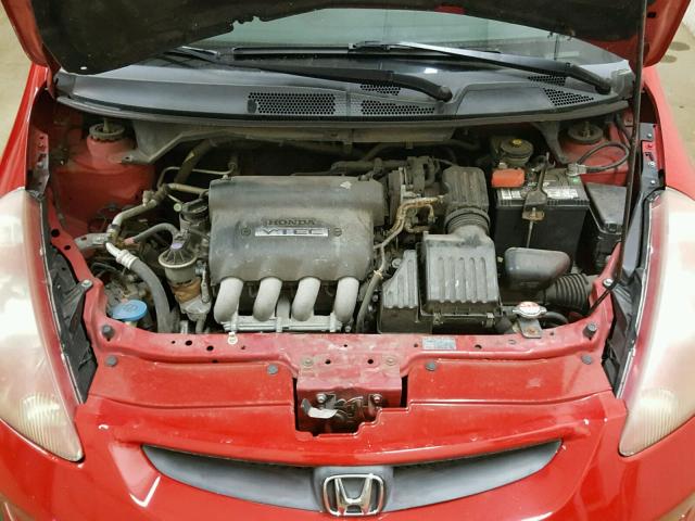 JHMGD38617S008277 - 2007 HONDA FIT S RED photo 7