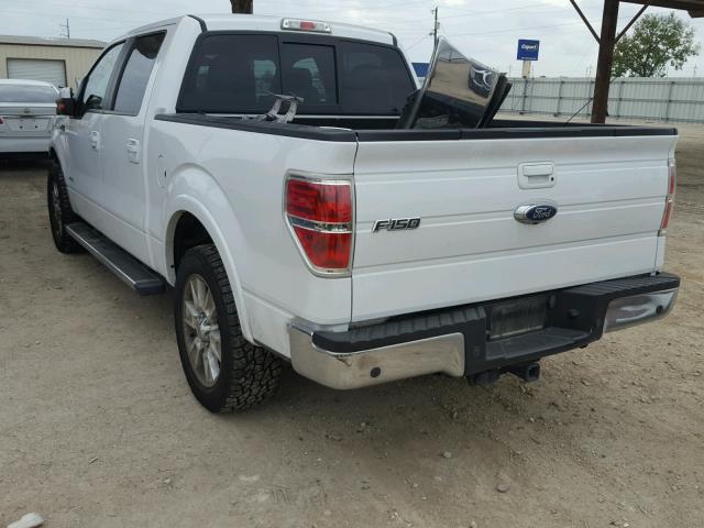 1FTFW1CT0DKG06817 - 2013 FORD F150 SUPER WHITE photo 3