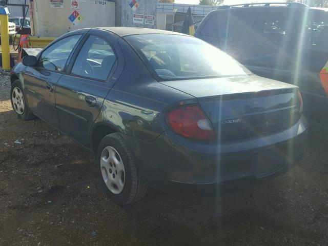 1B3ES46C41D267243 - 2001 DODGE NEON SE GREEN photo 3