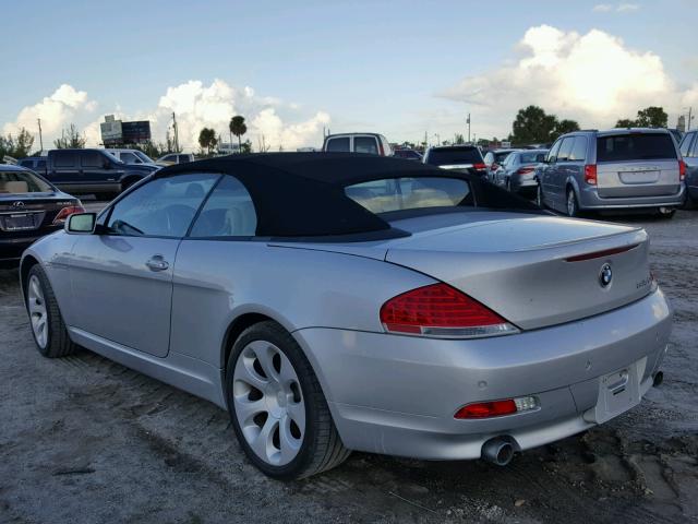 WBAEK73405B327420 - 2005 BMW 645 CI AUT SILVER photo 3