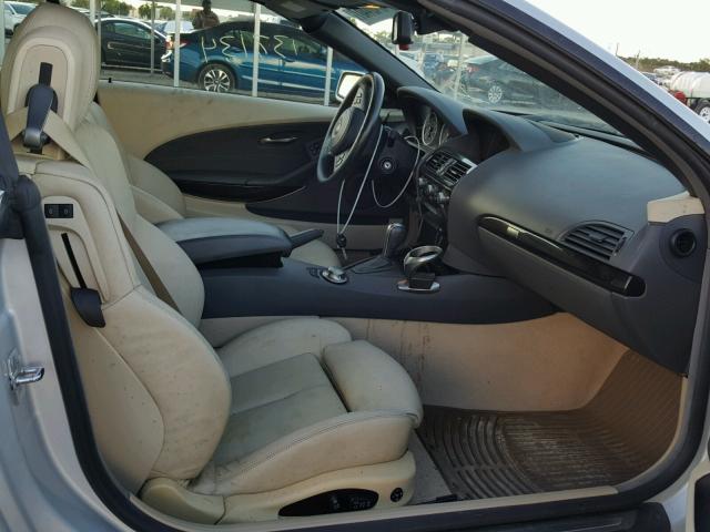 WBAEK73405B327420 - 2005 BMW 645 CI AUT SILVER photo 5