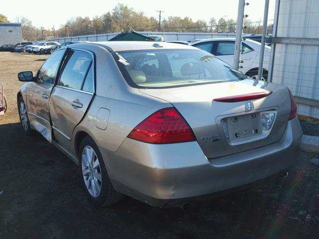 1HGCM66507A052323 - 2007 HONDA ACCORD EX BEIGE photo 3