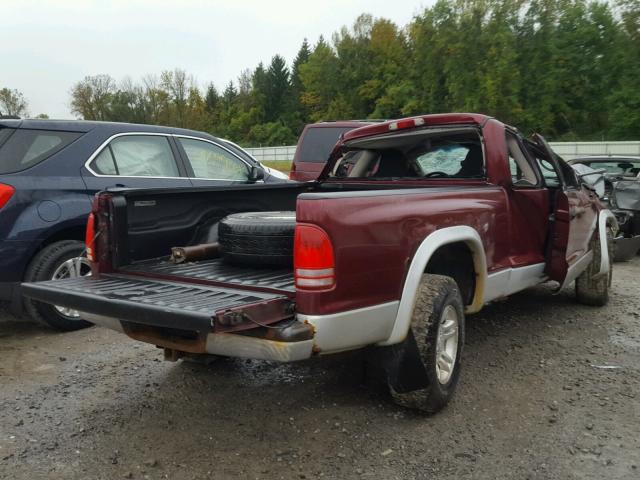 1B7GG42N32S636493 - 2002 DODGE DAKOTA SLT RED photo 4