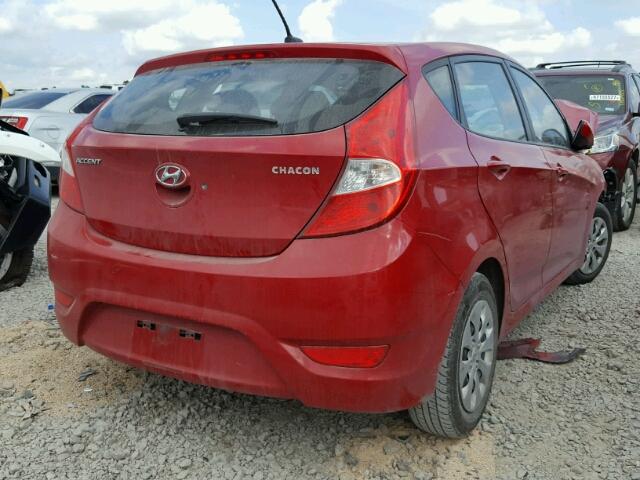 KMHCT5AE3FU225361 - 2015 HYUNDAI ACCENT GS RED photo 4