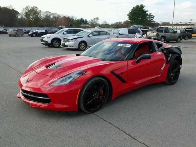 1G1YM2D75F5122674 - 2015 CHEVROLET CORVETTE S RED photo 2