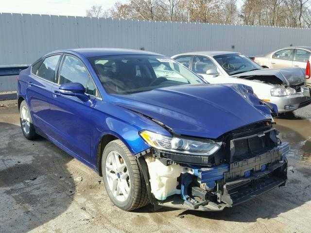 3FA6P0HRXDR145857 - 2013 FORD FUSION SE BLUE photo 1