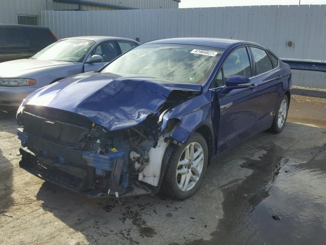 3FA6P0HRXDR145857 - 2013 FORD FUSION SE BLUE photo 2