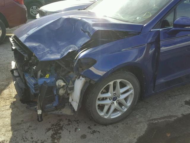 3FA6P0HRXDR145857 - 2013 FORD FUSION SE BLUE photo 9