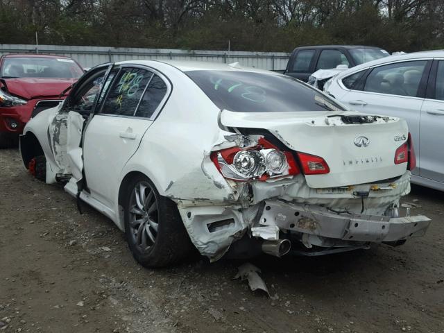 JNKBV61F18M267571 - 2008 INFINITI G35 WHITE photo 3