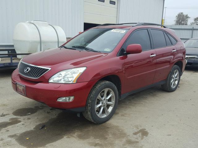 2T2GK31U79C071299 - 2009 LEXUS RX 350 MAROON photo 2