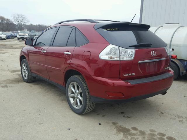 2T2GK31U79C071299 - 2009 LEXUS RX 350 MAROON photo 3