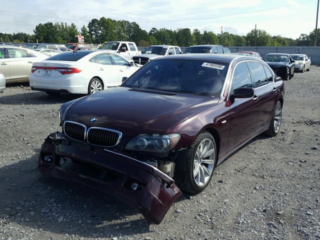 WBAHN83587DT75208 - 2007 BMW 750 BURGUNDY photo 2