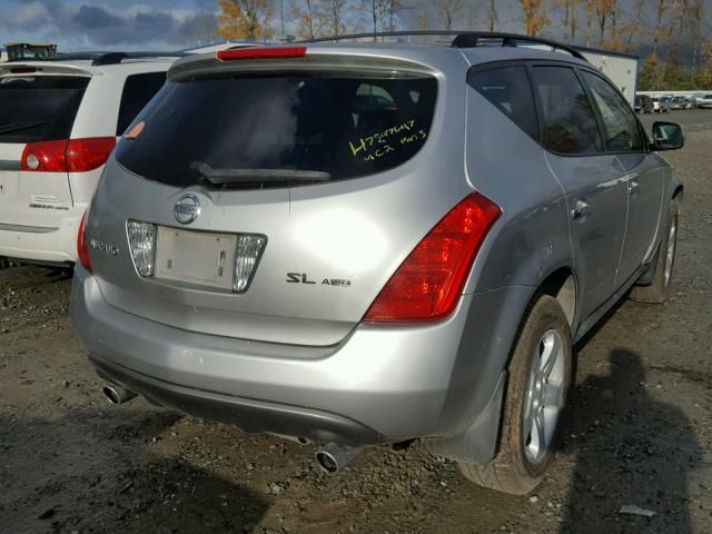 JN8AZ08W03W227911 - 2003 NISSAN MURANO SL GRAY photo 4