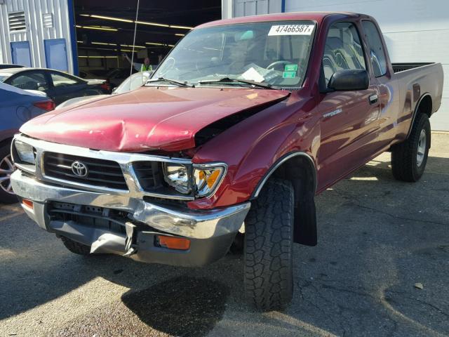 4TAWN72N0VZ240774 - 1997 TOYOTA TACOMA XTR RED photo 2