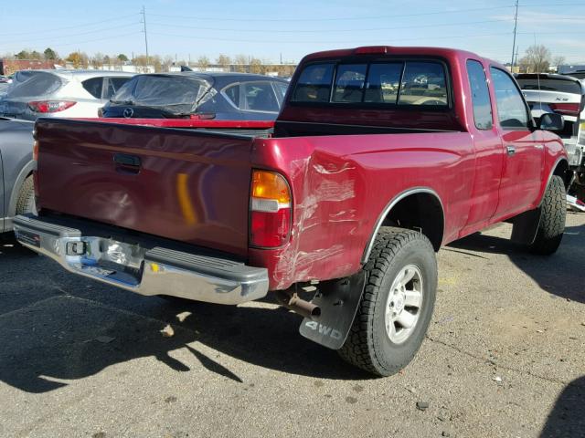 4TAWN72N0VZ240774 - 1997 TOYOTA TACOMA XTR RED photo 4