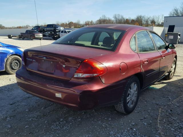 1FAFP56UX7A147885 - 2007 FORD TAURUS SEL RED photo 4