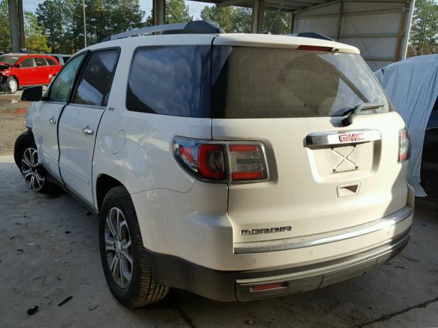 1GKKRRKD2FJ127200 - 2015 GMC ACADIA SLT WHITE photo 3