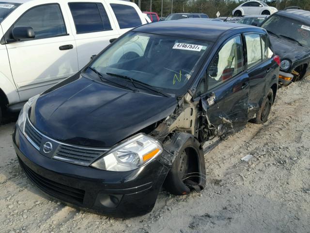 3N1BC13E48L406393 - 2008 NISSAN VERSA S BLACK photo 2