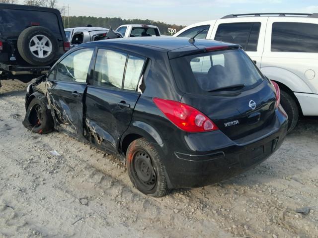 3N1BC13E48L406393 - 2008 NISSAN VERSA S BLACK photo 3