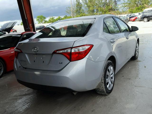 5YFBURHE0GP460101 - 2016 TOYOTA COROLLA L SILVER photo 4