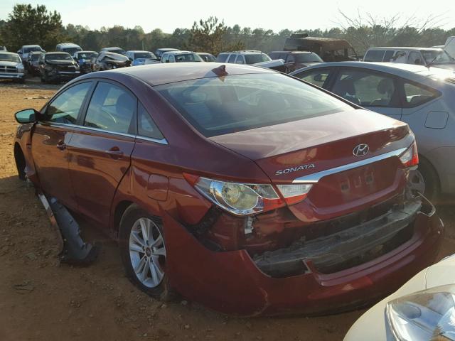 5NPEB4AC2EH863778 - 2014 HYUNDAI SONATA GLS RED photo 3