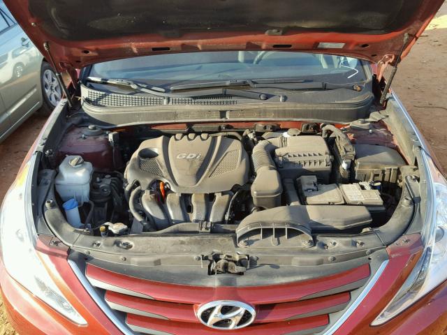 5NPEB4AC2EH863778 - 2014 HYUNDAI SONATA GLS RED photo 7