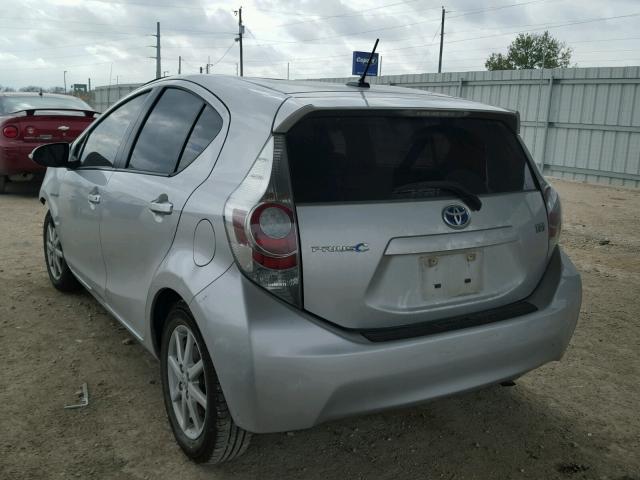 JTDKDTB35C1011094 - 2012 TOYOTA PRIUS C SILVER photo 3