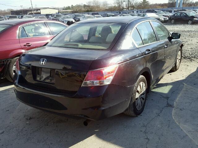 1HGCP26309A108424 - 2009 HONDA ACCORD LX BLACK photo 4