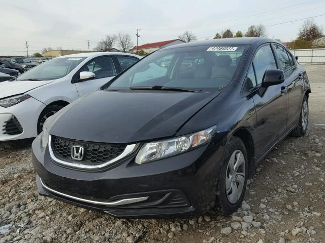 19XFB2F5XDE072162 - 2013 HONDA CIVIC LX BLACK photo 2