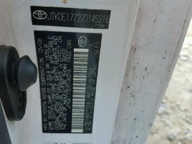 JTKDE177270145216 - 2007 TOYOTA SCION TC 黑色 照片 10