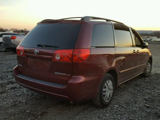 5TDZK23C28S148369 - 2008 TOYOTA SIENNA CE MAROON photo 4