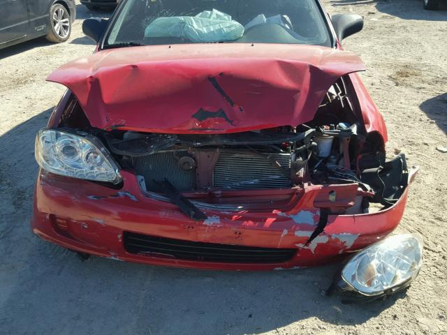 2HGEJ6445YH107444 - 2000 HONDA CIVIC DX RED photo 9