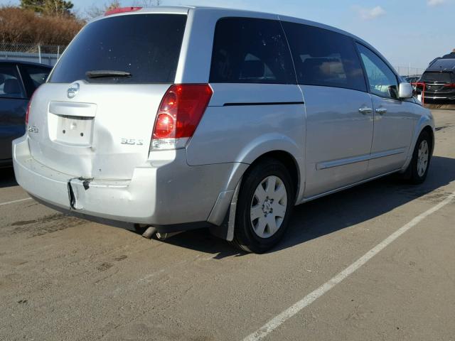 5N1BV28U04N310411 - 2004 NISSAN QUEST S GRAY photo 4