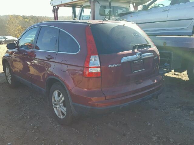 5J6RE4H71BL022215 - 2011 HONDA CR-V EXL BURGUNDY photo 3