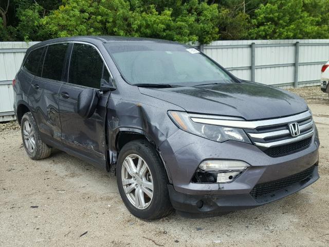 5FNYF5H1XGB036298 - 2016 HONDA PILOT LX GRAY photo 1