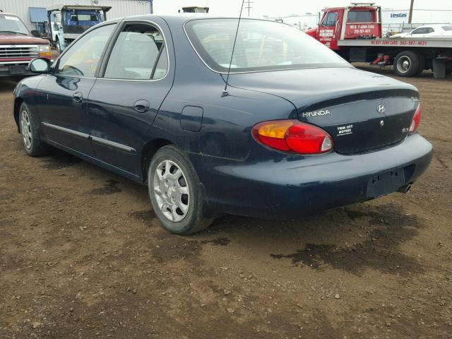 KMHJF35F9YU978708 - 2000 HYUNDAI ELANTRA GL BLUE photo 3