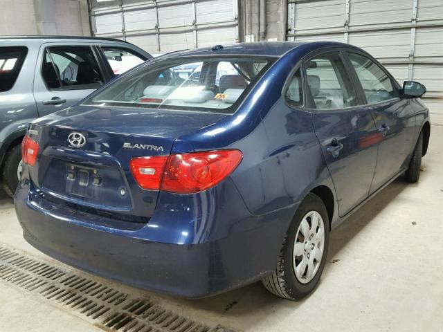 KMHDU46DX7U228920 - 2007 HYUNDAI ELANTRA GL BLUE photo 4