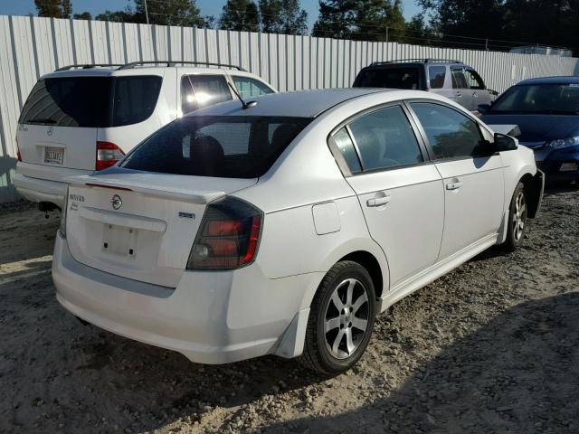 3N1AB6AP8CL778117 - 2012 NISSAN SENTRA 2.0 WHITE photo 4