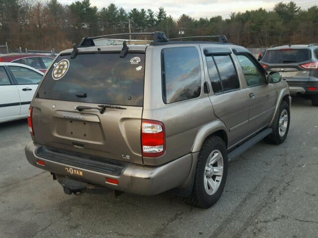 JN8DR09Y02W740152 - 2002 NISSAN PATHFINDER TAN photo 4