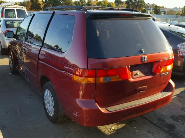 5FNRL18503B001871 - 2003 HONDA ODYSSEY LX RED photo 3