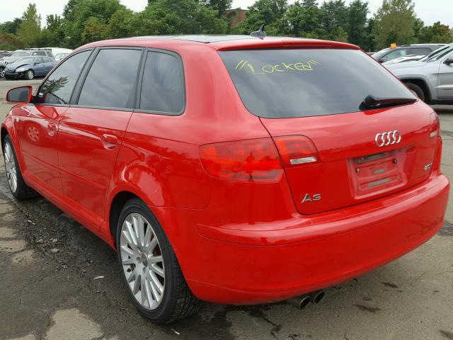 WAUNF78P77A048532 - 2007 AUDI A3 2.0 PRE RED photo 3