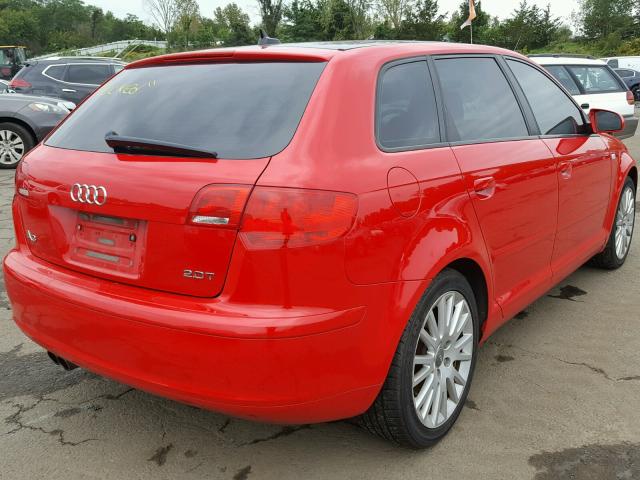 WAUNF78P77A048532 - 2007 AUDI A3 2.0 PRE RED photo 4