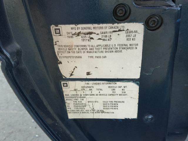 2G1FP32K7T2149085 - 1996 CHEVROLET CAMARO BAS 绿色 照片 10