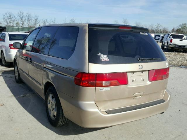 2HKRL185X1H568295 - 2001 HONDA ODYSSEY LX GOLD photo 3