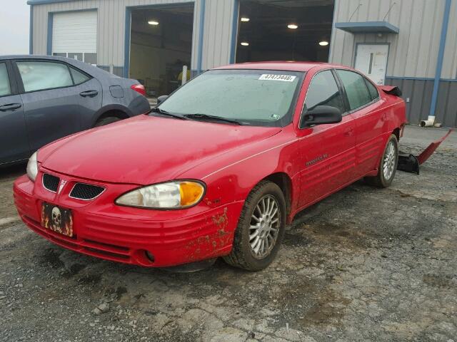 1G2NE52E5XM782249 - 1999 PONTIAC GRAND AM S RED photo 2