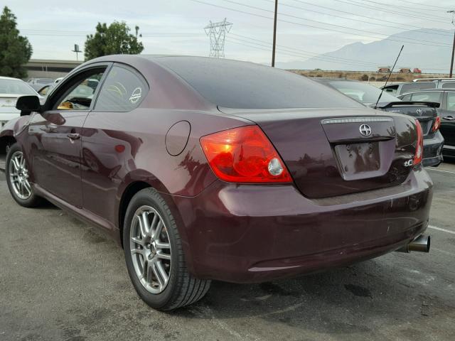 JTKDE177250010427 - 2005 TOYOTA SCION TC PURPLE photo 3